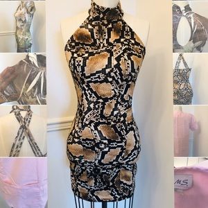 Snake print mini dress
